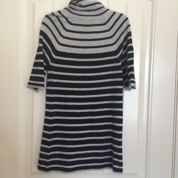 Grey and Black Stripped Turtleneck Sweater - Picture 4 of 5